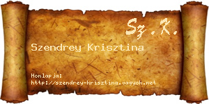 Szendrey Krisztina névjegykártya