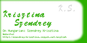 krisztina szendrey business card